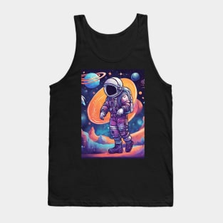 Colourful Astronaut Space Walking Tank Top